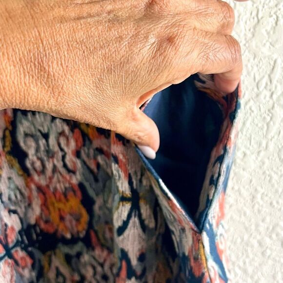 Garnet Hill Linen Dress Fringe Hem A-line Midi Dress - Picture 4 of 8